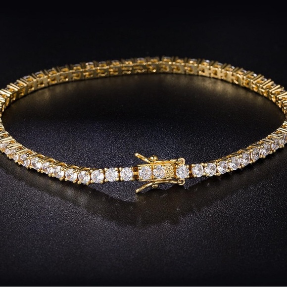 Classic tennis bracelet-gold plated jewelry- perfect gift - Picture 4 of 6